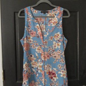 Spring Sleeveless Floral Blouse